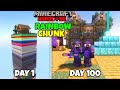 We survived 100 days in rainbow chunk in minecraft hardcore  duo 100 days