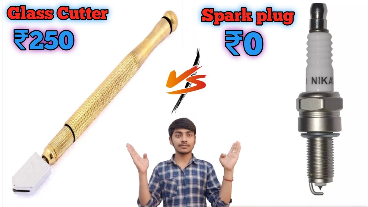 Glass cutter VS spark plug | इन दोनों में से कौन अच्छा गिलास कटिंग कर पाएगा ||
