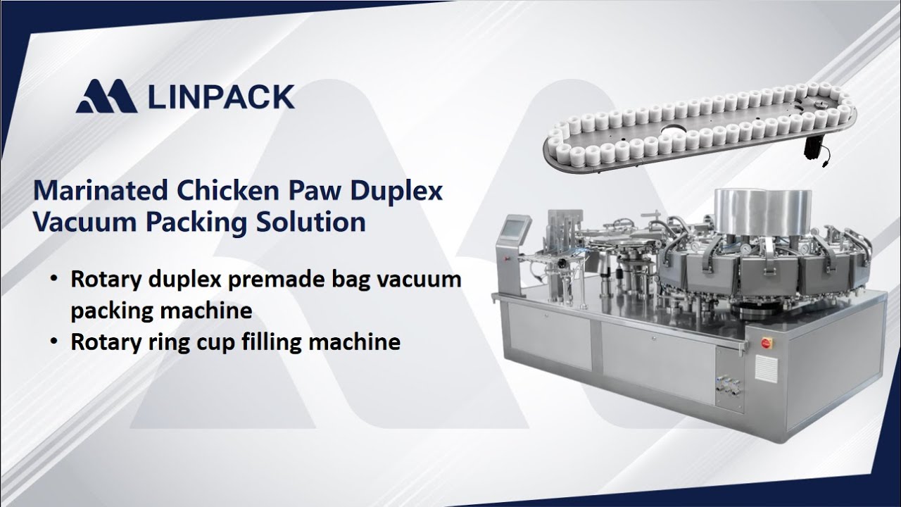 High Speed Marinated Chicken Paw Duplex Vacuum Packing Machine