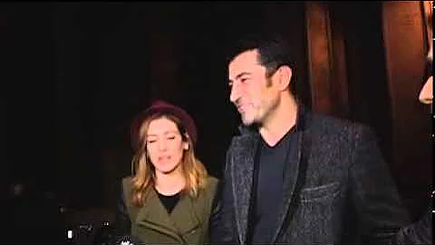 Kenan Imierzalioglu, Cansu Dere  and others  after BD party of Tuncel Kurtiz