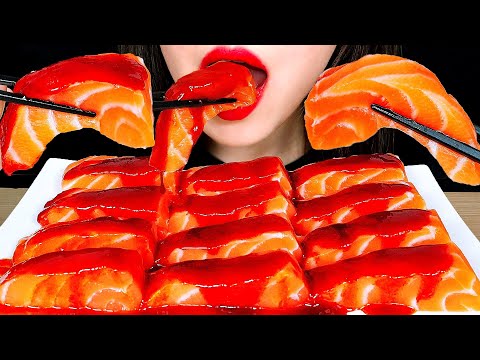 ASMR SALMON SASHIMI &amp;amp; SPICY <strong>FIRE</strong> SAUCE 불닭소스 연어회 먹방 리얼사운드 咀嚼音 サーモン EATING SOUNDS NO <strong>TALKING</strong> MUKBANG
