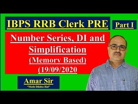 IBPS RRB Office Assistant Pre, 2020 | Quant and DI (Memory Based-19-09-2020) by Amar Sir