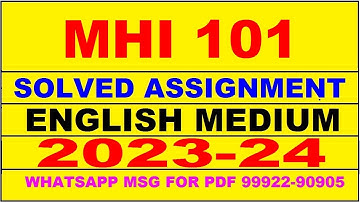 mhi 101 solved assignment 2023-24 | mhi 101 solved assignment in english 2024 | mhi 101 2024
