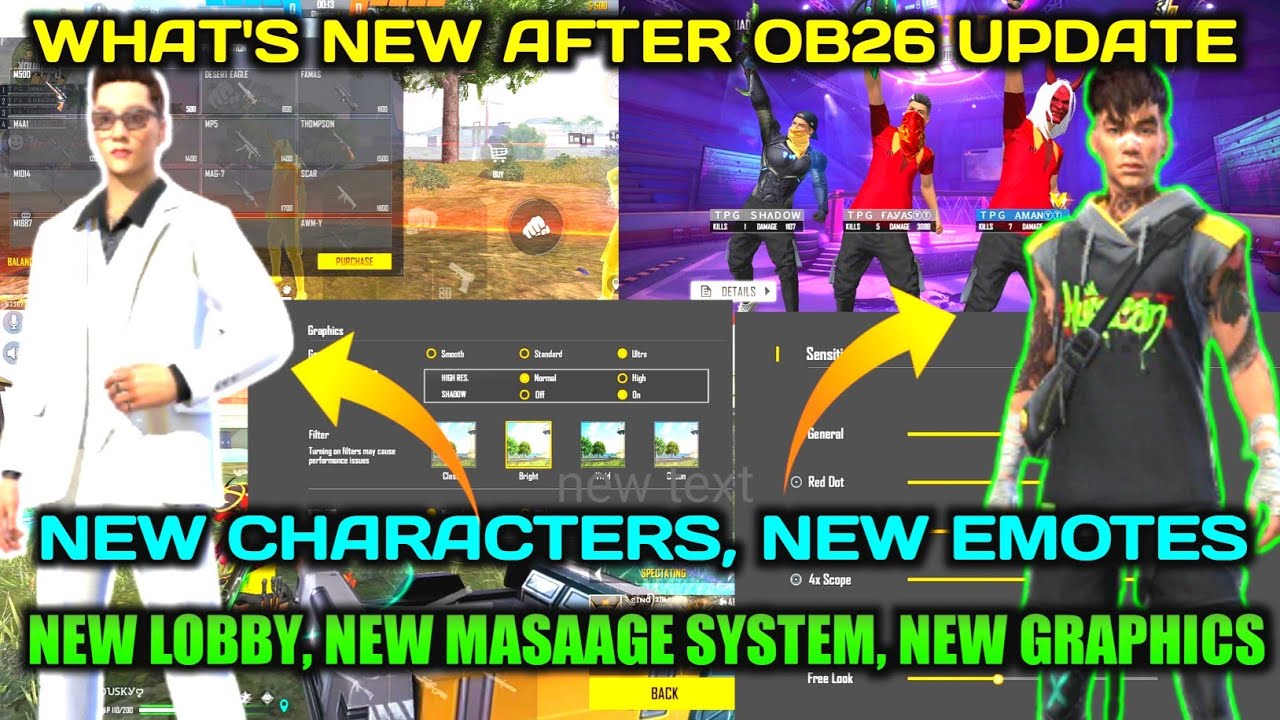 WHAT IS NEW AFTER OB26 UPDATE || NEW CHARACTER, NEW PET, NEW LOBBY, NEW EMOTES ??