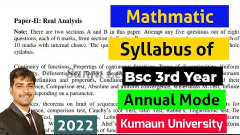 Maths Syllabus of BSC 3rd year  kumaun university 2022 |syllabus of BSC 3rd year |kumaun university