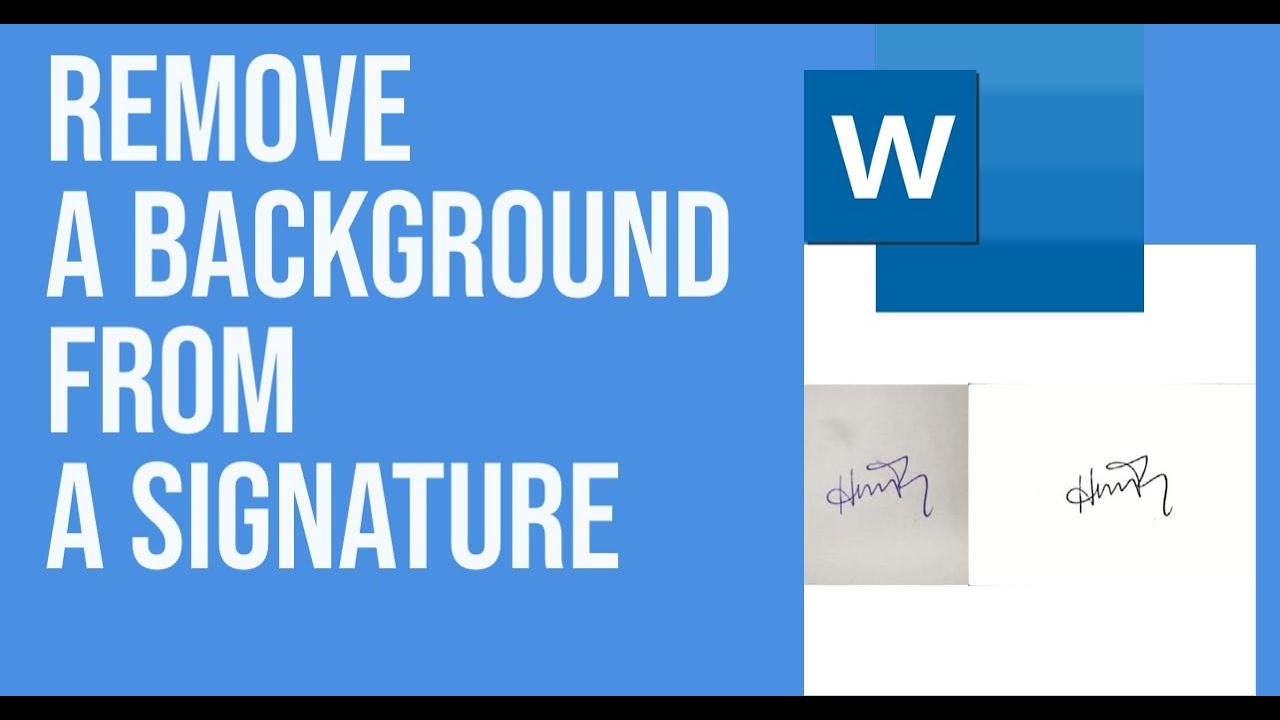 How to remove a background from signature in MS Word