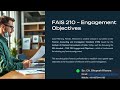 FAIS 210 Engagement Objectives