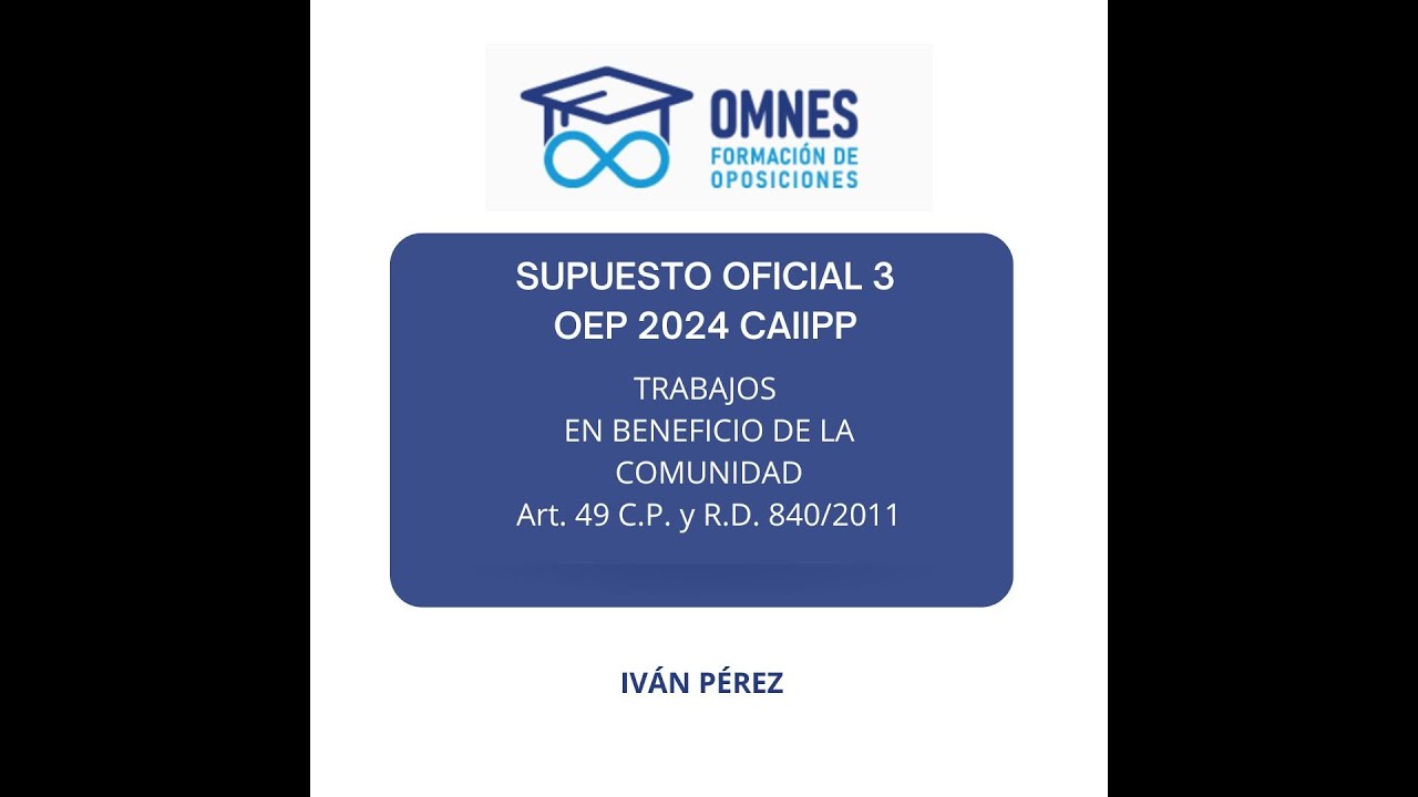 Supuestos Oficial 3 OEP 2024 Cuerpo de Ayudantes Instituciones Penitenciarias