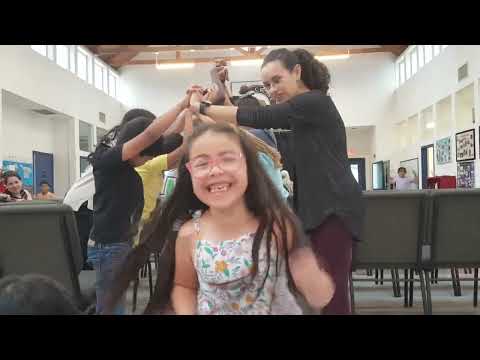 Elizabeth through tunnel of fame at Oak Crest Private School