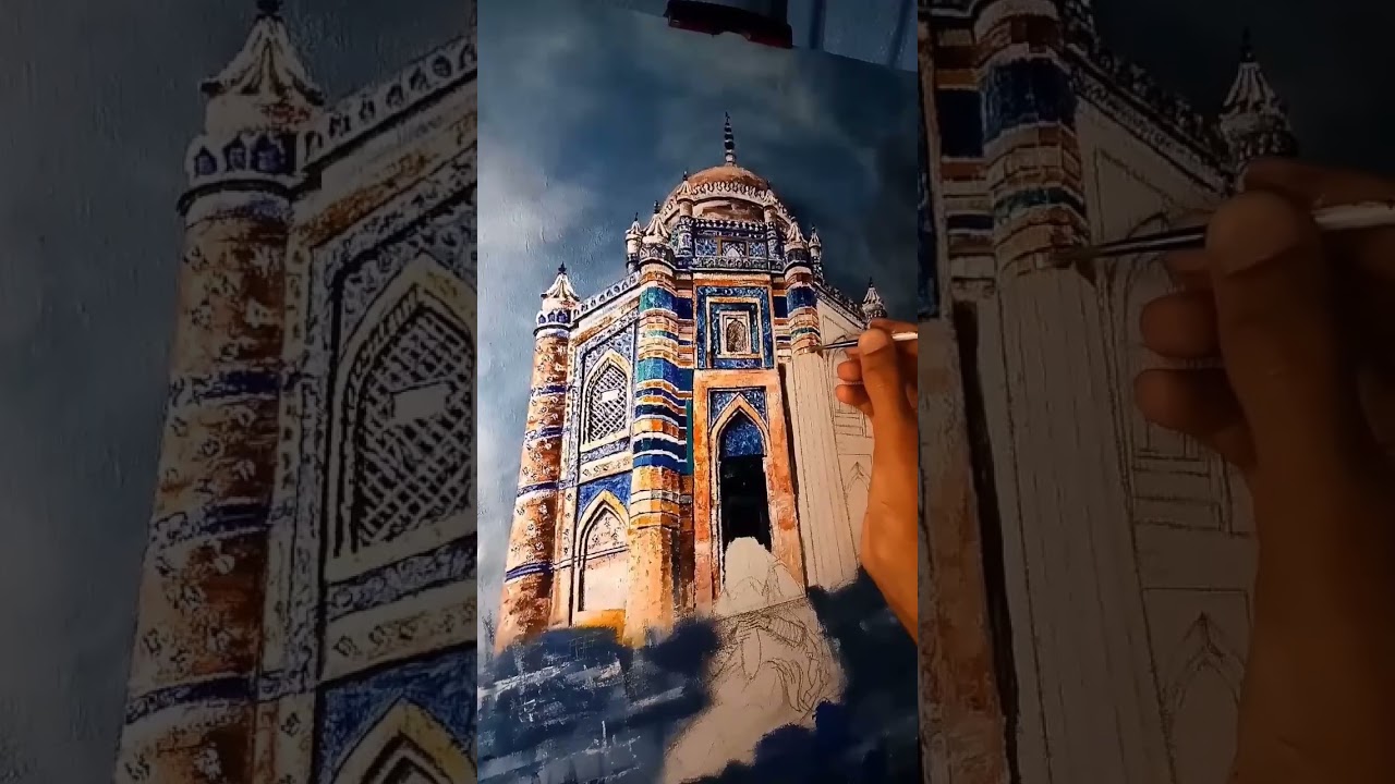 Acrylic painting on canvas/ Detail Artwork / Sufi whirling