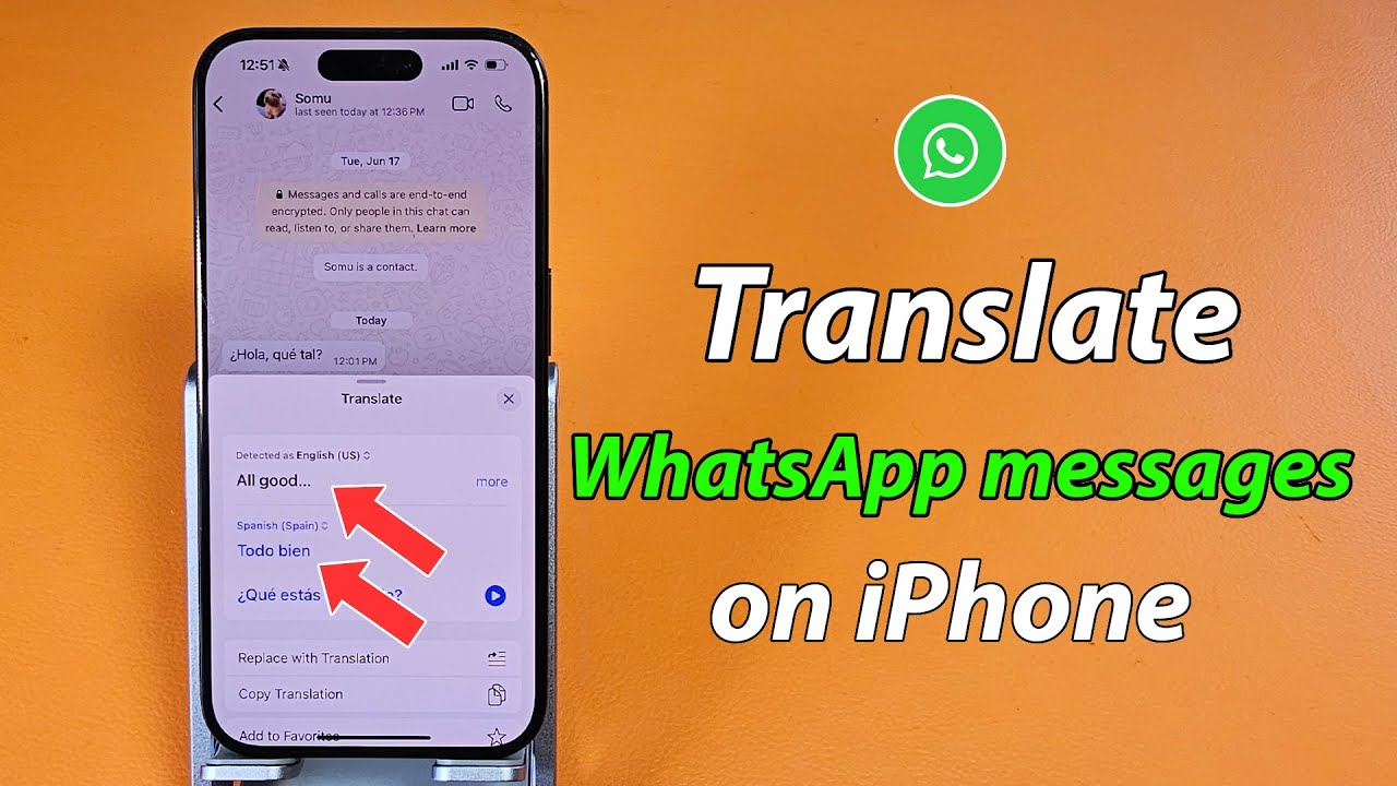 How to translate received whatsapp messages on iphone - YouTube