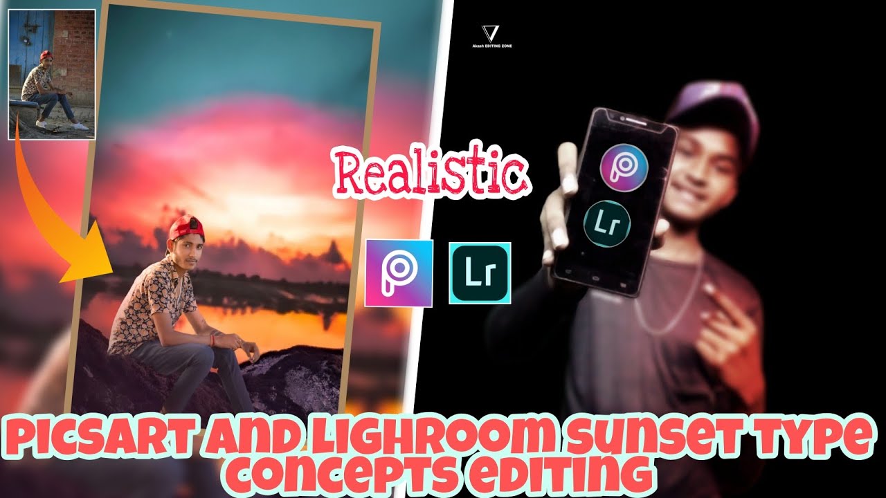How to create sunset realistic background change editing ??|| picsart ...