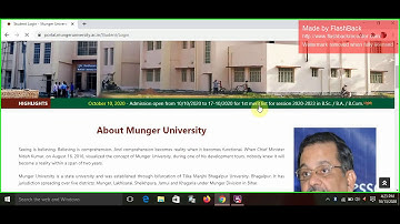 Munger university 1st Merit list Admission open fee payment online Ba/B.com/B.sc session 2020-2023