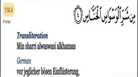 سورة الناس(مترجمة باللغة الألمانية)