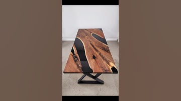 Walnut & Black Epoxy Table ⬛ Link In Bio For A Table Quote 👆 #epoxy #woodworking #modernfurniture