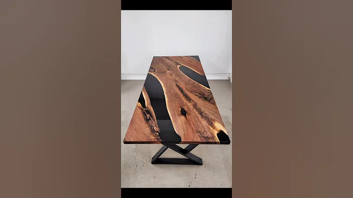Walnut & Black Epoxy Table ⬛ Link In Bio For A Table Quote 👆 #epoxy #woodworking #modernfurniture