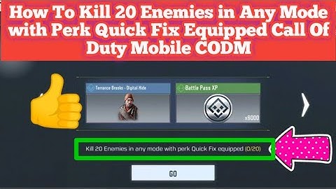 How To Kill 20 Enemies in Any Mode with Perk Quick Fix Equipped Call Of Duty Mobile CODM