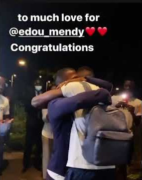 Edouard Mendy received a hero's welcome from his Senegal teammates after winning  UCL with Chelsea