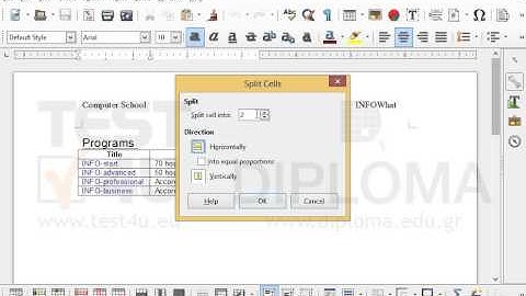 Split the first cell of the table vertically into two cells.