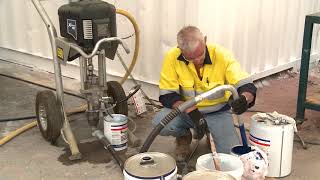 Flushing and cleaning a Graco Xtreme airless sprayer, lines and gun