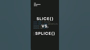 JavaScript: The difference between slice() and splice()