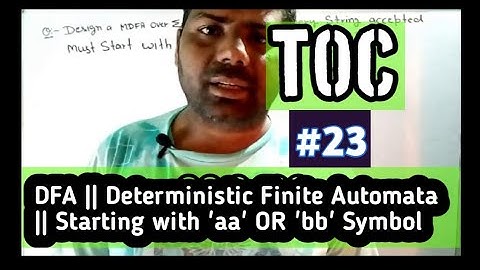 TOC||23|| HINDI || DFA Design || Starting With 