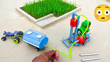 diy tractor take borewell machine | science project | @TechCreatorsOfficial