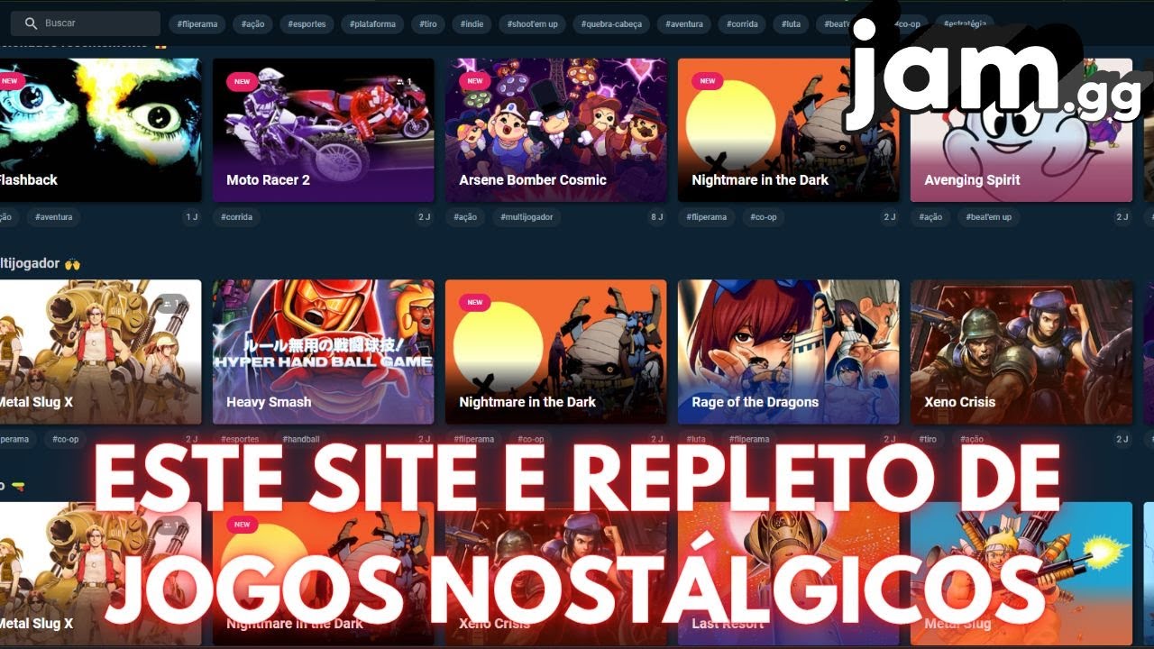Reviva a nostalgia dos jogos clássicos no Jam.gg - O melhor site para jogos retrô!