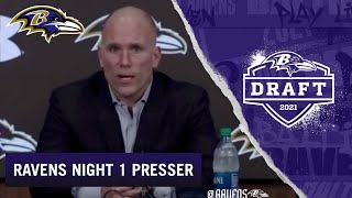 2021 NFL Draft First-Round Presser With Eric DeCosta, John Harbaugh | Baltimore Ravens