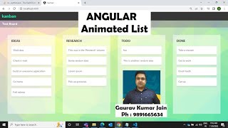Angular Draggable Card Animation Web App