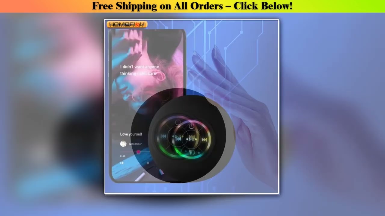 HOMEFISH 2025 New bathroom waterproof wireless LED suction Cup Mini Bluetooth speaker Portable