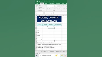 Excel COUNT, COUNTA & COUNTBLANK Explained in Tamil