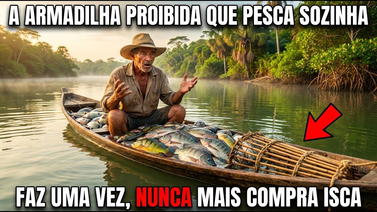 A Armadilha Proibida Que Pesca Sozinha — Faça Uma Vez, Nunca Mais Compre Isca!