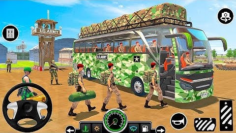Army Bus Simulator 3D Gameplay - Army Bus Driving Game 2023 - Army Bus transport gameplay - Android
