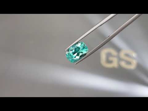 Neon greenish-blue Paraiba tourmaline in oval cut 6.11 carats, Mozambique Video  № 1