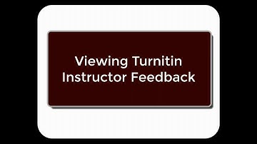 Viewing Turnitin Instructor Feedback