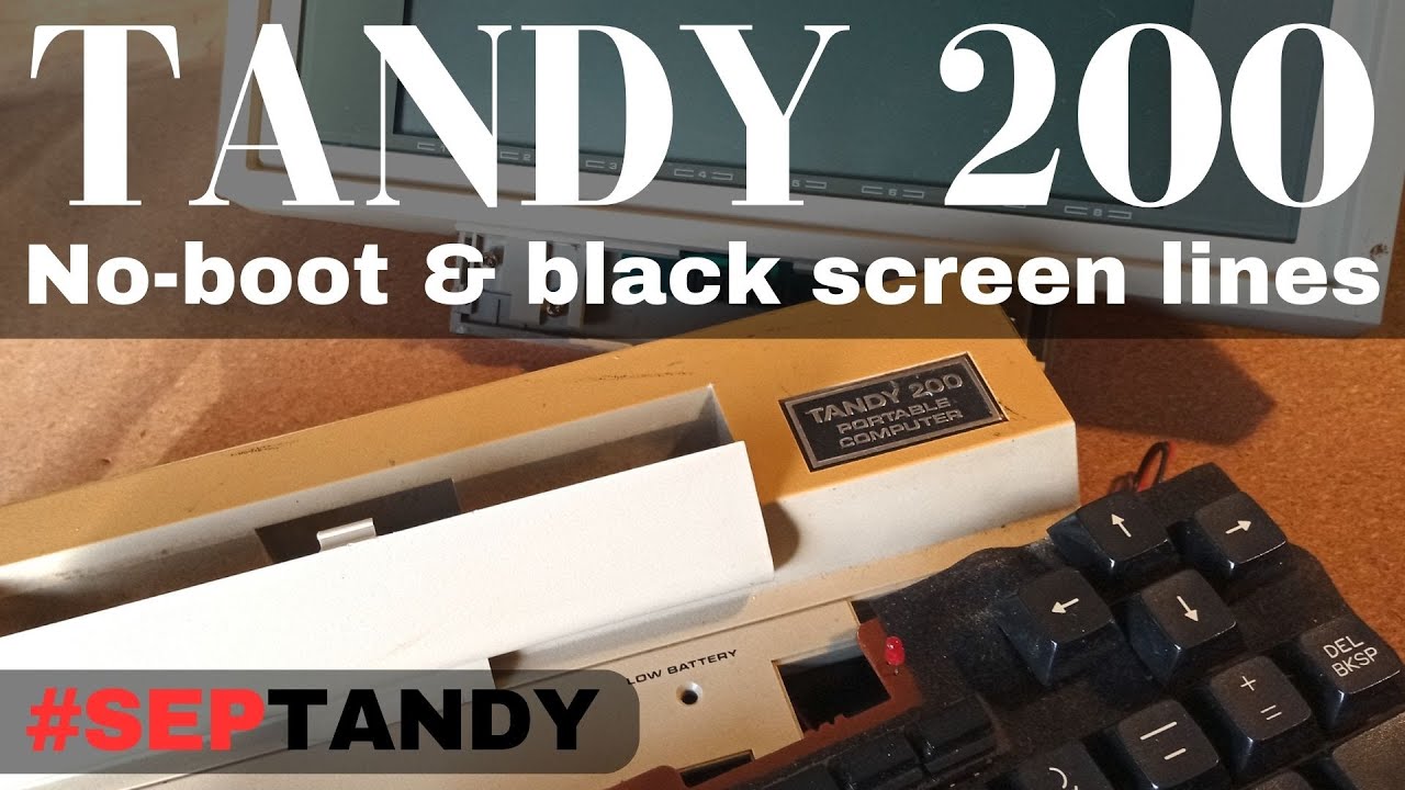Tandy 200 booting to black lines on screen YouTube
