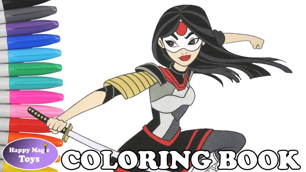 DC Super Hero Girls Katana Coloring Book Pages DC Superhero Girls Coloring Pages Kids Art