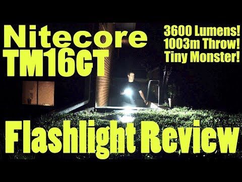 Nitecore TM16GT Flashlight Review.  A 4000 lumen face melting throw monster. (TM16)