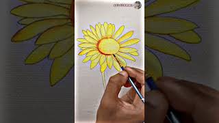 Easy Flower Painting Hack 🌻 #Artchallenge #Shorts #Youtubeshorts #Artsofmunna #Artsandcrafts