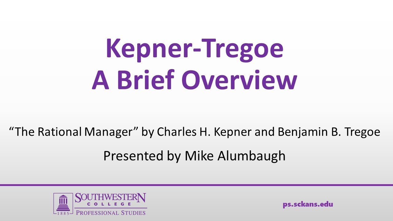 Kepner Tregoe Method Overview Webinar Youtube