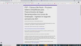 CORRA IFSP abre inscricoes para vagas remanescentes em 11 cursos GRATIS SO HOJE