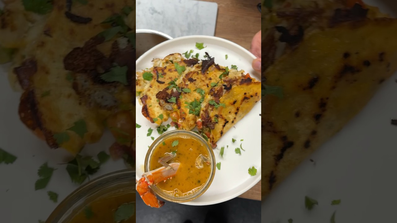 Crab cake birria tacos 