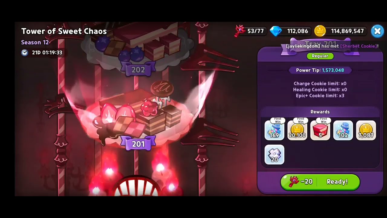 Tower of Sweet Chaos Tray 201 (Area 5) - Cookie Run: Kingdom - YouTube