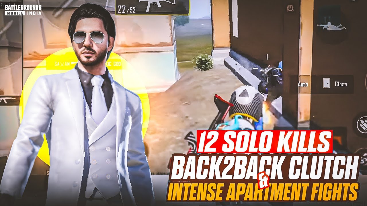 12 Solo Kills | B2B Clutches | Intense Apartment Fights | Sahaj Gaming ...