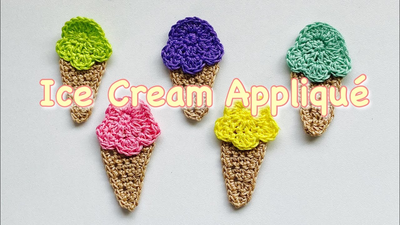How to Crochet an Ice Cream Appliqué