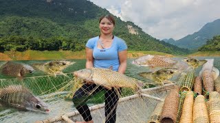 FULL VIDEO: The girl catches fish, brings water to the farm and weaves shrimp traps.