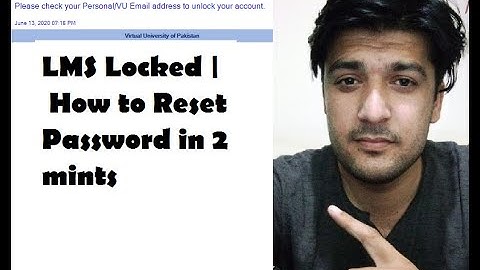 LMS Locked | How to reset password in VULMS in 2 mint | How to Recover/Reset LMS & VU Email Password