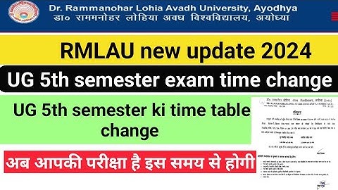 ll rmlau ba bsc bcom 5th semester exam ll Rmlau exam news l #rmlauexam