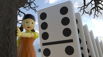 Squid Game Vs Domino Effects - 3D Animation
